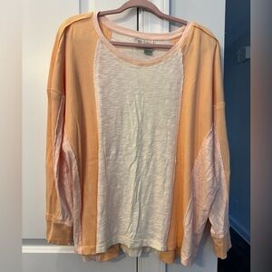 Anthropologie Peach, Cream and Pink Pullover